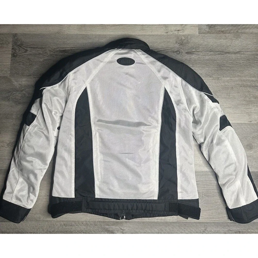 BILT Techno Mesh Women's Motorcycle Jacket White/Black WLG Large W/ Armor